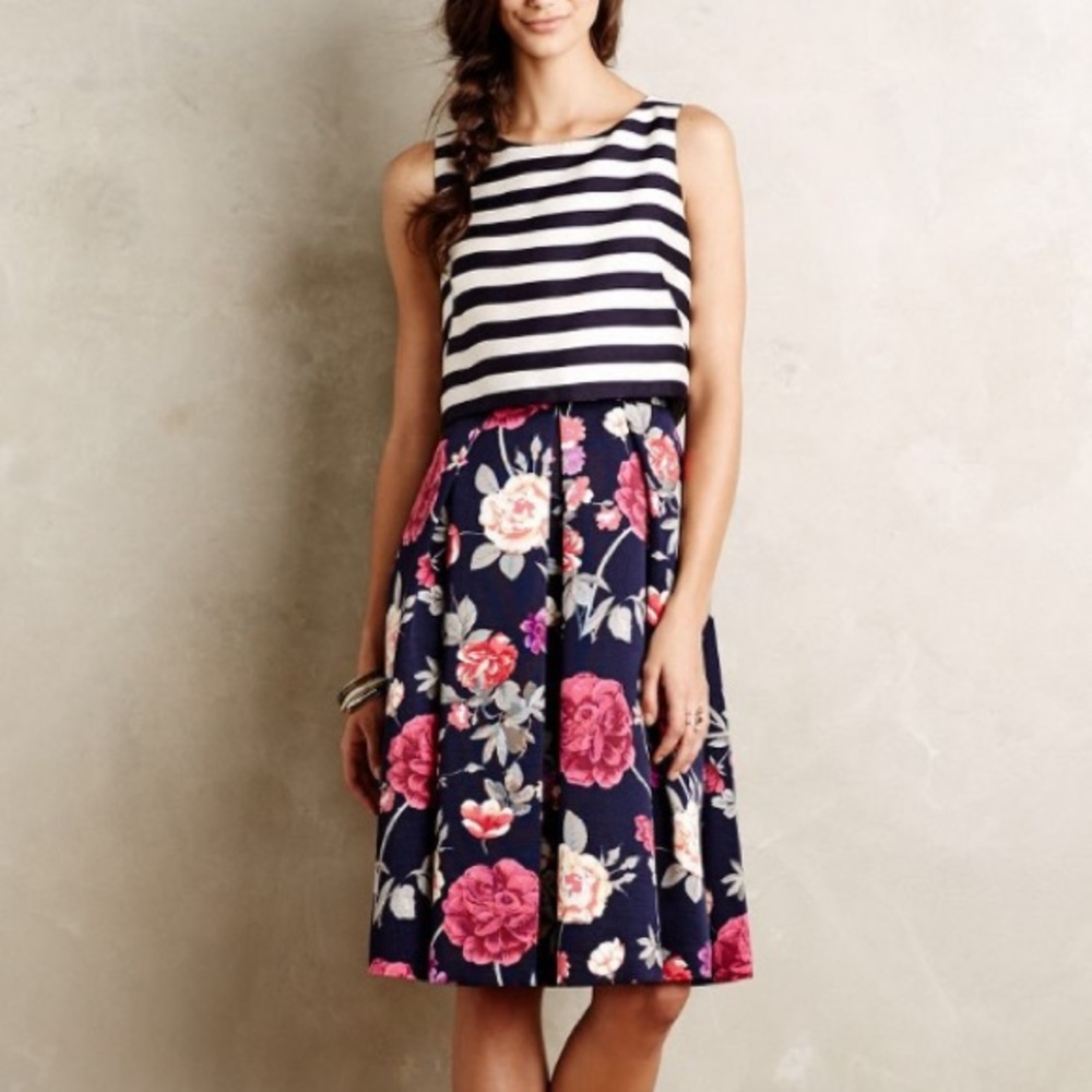 Anthropologie Split Print Dress